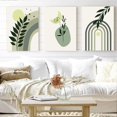 thumbnail image 3 of Sage Green Wall Art Decor,Framed Canvas Wall Art Geometric Line Leaf Sun Moon Beige Green Wall Decor,Modern Boho Wall Art Prints & Posters for Living Room Bedroom Bathroom Office (12x16 x3), 3 of 6