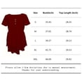 thumbnail image 6 of MORTTIC Women's Solid Color Button Front Tunic Top, Casual Loose Fit Crew Neck Summer Blouse T-Shirt, Red, XL, 6 of 6