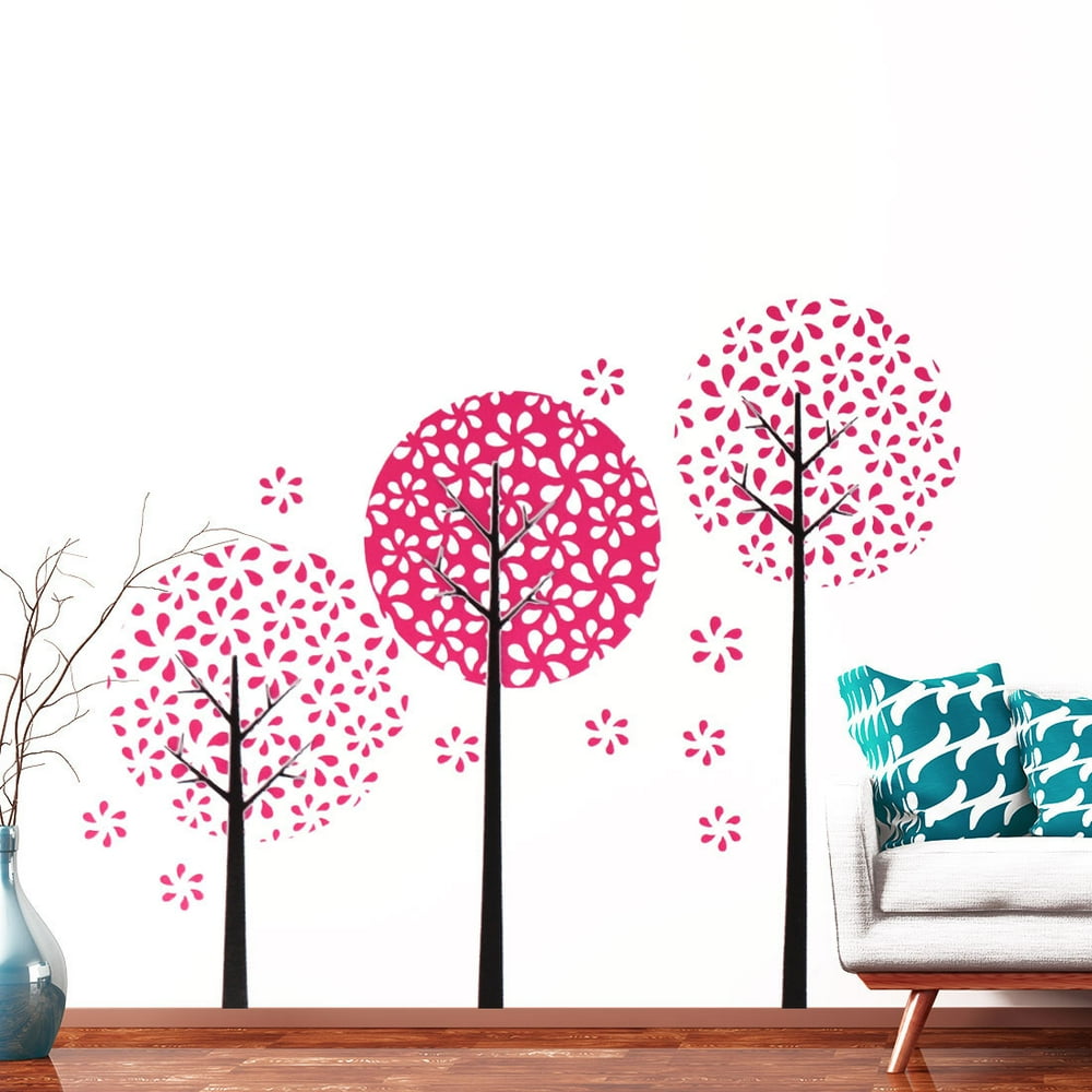 Flower Tree Pattern Wall Stickers Removable Peel and Stick Wall Decal