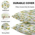 thumbnail image 6 of Outdoor Waterproof Pillow Covers Pack of 2, Pineapple Summer Yellow Fruit Watercolor White Floral Decorative Throw Pillowcases Cushion Covers for Garden Patio Tent Sofa Couch, 16x16 inch, 6 of 8