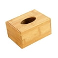 thumbnail image 3 of Caja de pañuelos de bambú con tapa, dispensador de pañuelos faciales, organizador decorativo rectangular M, 3 of 9