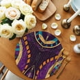 thumbnail image 2 of Round Placemats Golden Abstract Lines 15 inch Set of 2 Table Mats for Dining Table Purple Mystery Art Heat Resistant Non-Slip Kitchen & Home Decorative Place Mat Set, 2 of 8