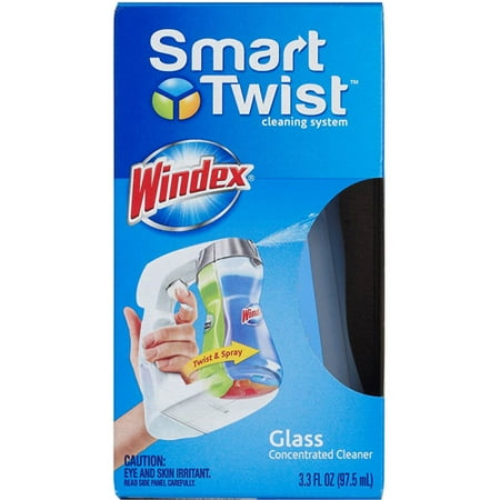 Windex Smart Twist Cleaning System Concentrated Glass Cleaner, 3.3 fl oz