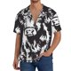 thumbnail image 1 of Balery Floral Cow Silhouette Camisa Casual de Manga Corta con Botones para Hombre, Texturizada, Estilo Cubano, para Playa, Verano-Medium, 1 of 5