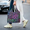 thumbnail image 5 of Xecao's Rainbow Animal Skin Canvas Tote Bag is a versatile choice for women, serving as a stylish beach bag, shopping bag,and reusable grocery bag., 5 of 5