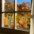 thumbnail image 1 of ¡Ahorra Más con Ofertas!, Pegatinas electrostáticas de doble cara visibles con hojas de arce y erizo en la ventana Akmoler, 1 of 4