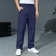 thumbnail image 6 of LEKWK Uniform Pants for Boys Pull-On Chino Pants Elastic Waist Casual Trousers with Pockets Preppy Lightweight Lounge School Formal Playwear 5-15Y, 6 of 8