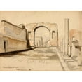 thumbnail image 2 of Miner Kilbourne Kellogg 18x14 Black Ornate Wood Framed Double Matted Museum Art Print Titled - Principal Entrance to the Forum, Pompeii, 2 of 5