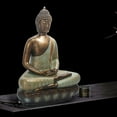 thumbnail image 3 of Estatua de Buda meditando de Resina bronce para exteriores Perfecl tamaño 20x13x30cm, 3 of 7