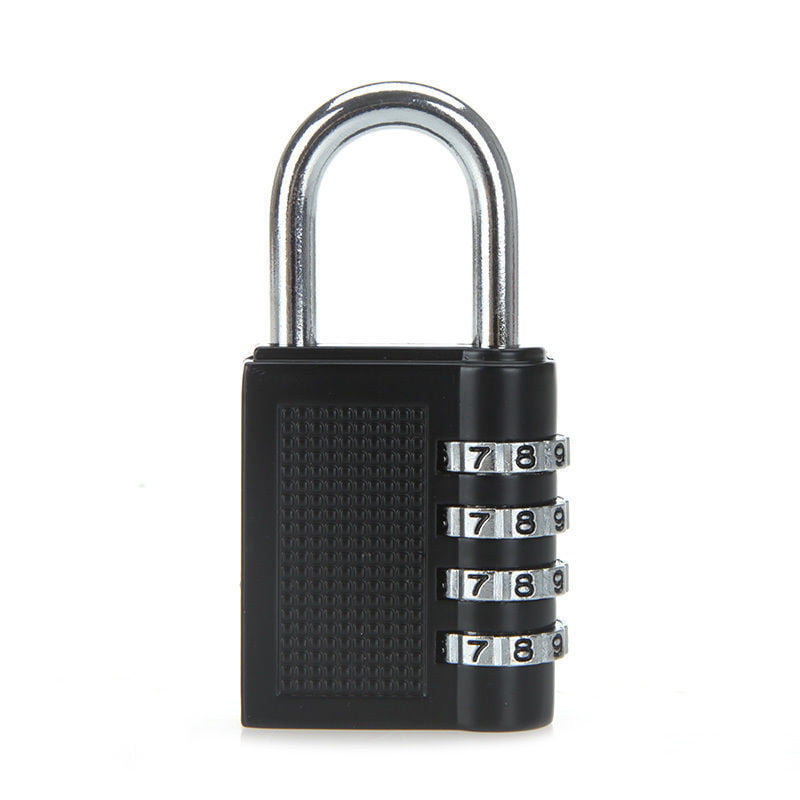 RESETTABLE Long 4 Digit Combination Padlock Number Luggage Travel Home Code Lock 