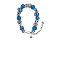 thumbnail image 2 of Delight Jewelry Silvertone Mini Paw with Black Crystal Blue Paw Print Bead Bracelet, 7"+2", 2 of 4