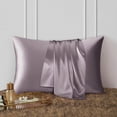 thumbnail image 2 of DISANGNI 100% Natural Mulberry Silk Pillow case for Hair and Skin with Hidden Zipper 22 Momme Both Sides Real Silk Pillow Case (1pc King Size 20" x36", Light Purple), 2 of 6