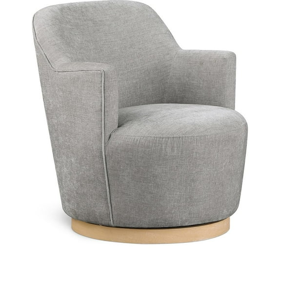 Meridian Furniture Clarita Light Grey Chenille Fabric Swivel Accent Chair