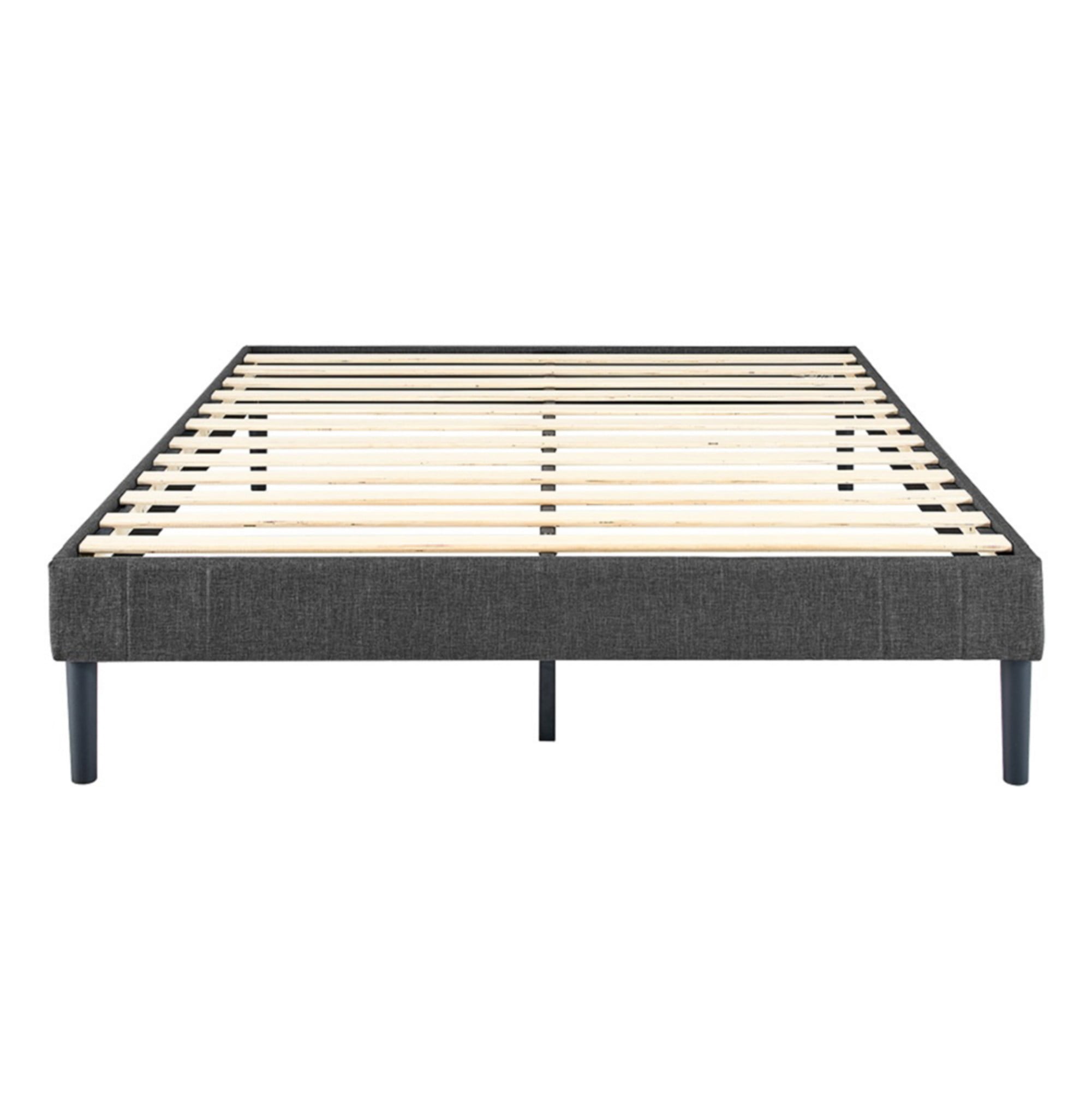 Gewnee Twin-size Thick Mattress Bed Frame, Featuring Sturdy Wooden Slat Support and a Center Leg.No Box Spring Required