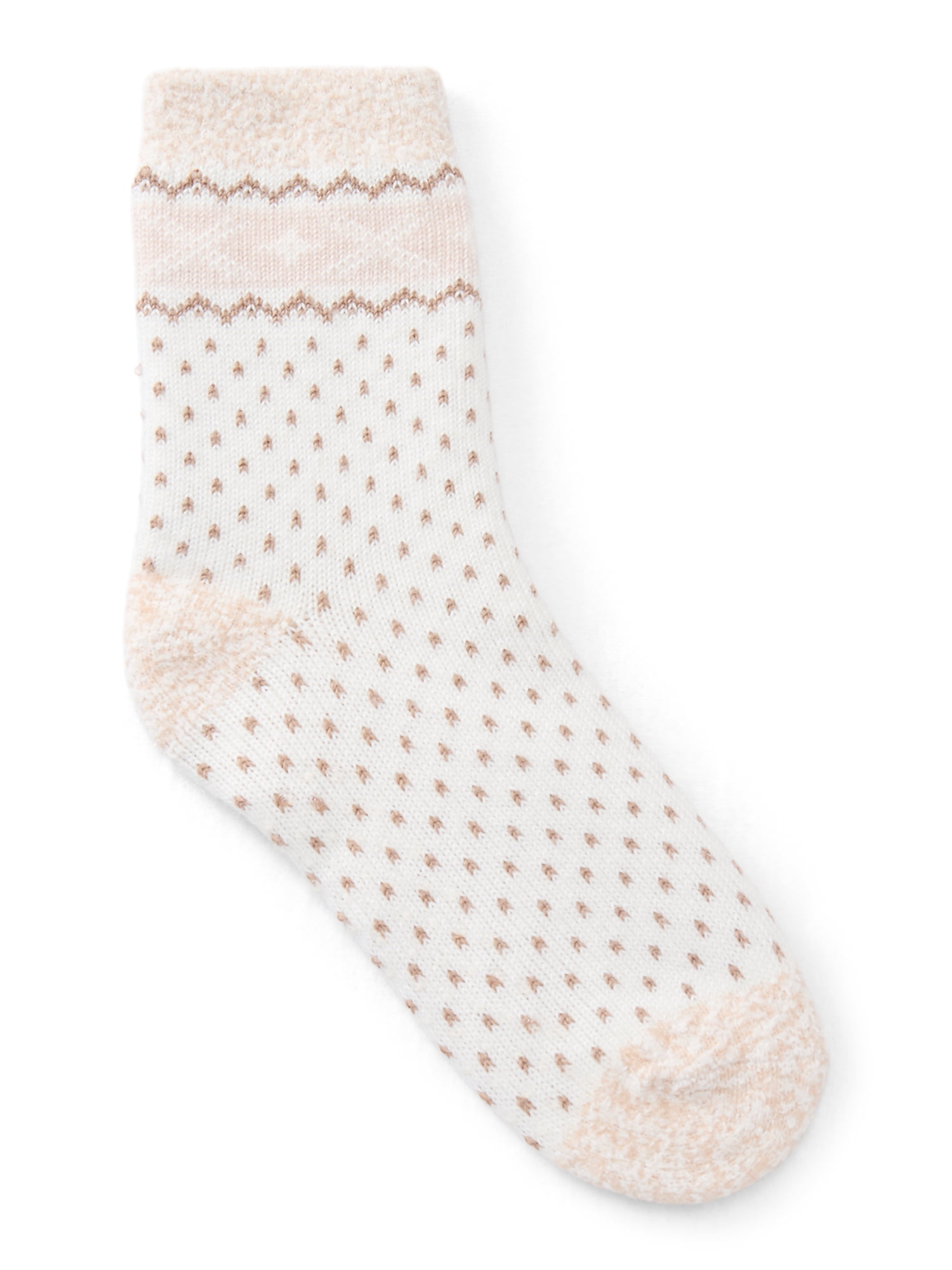 Joyspun Women's Double Layer Crew Lounge Socks, 3-Pack, Fits Shoe Sizes 4-10
