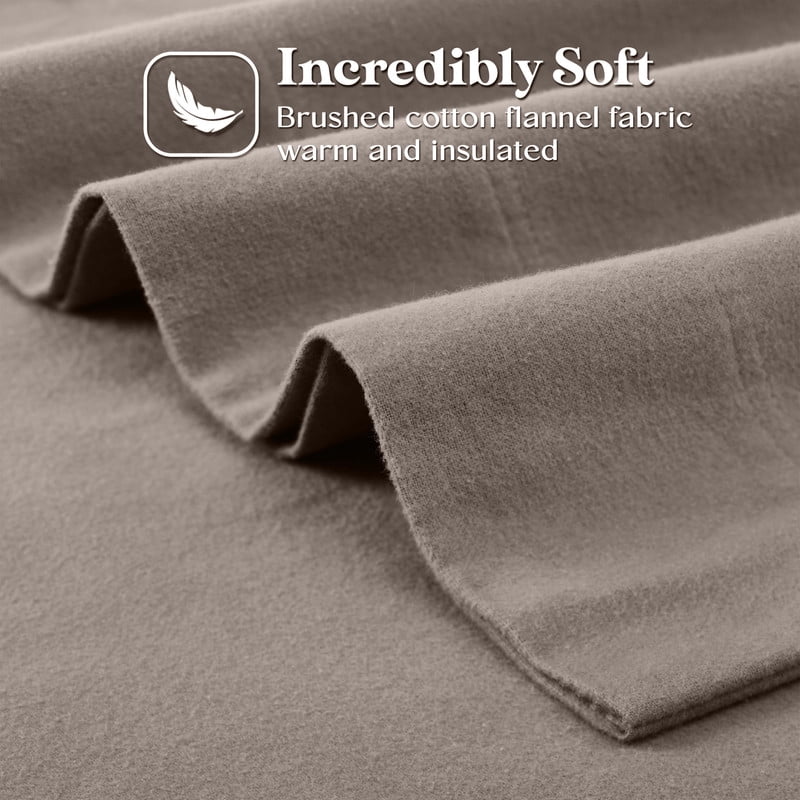 Superior Solid Flannel Cotton Pillowcases, Set of 2, Standard, Gray