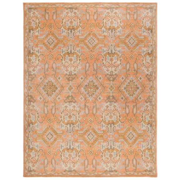 SAFAVIEH Wyndham Jocelyne Bordered Wool Area Rug, Terracotta, 8' x 10'