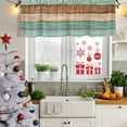 thumbnail image 5 of Farmhouse Teal Blue Brown Curtain Valances for Windows, Kitchen Valance Window Treatments Panel 2 Pack, Vintage Wooden Striped Rod Pocket Short Curtains for Bathroom Bedroom 54 x 18 Inch, 5 of 8