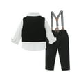 thumbnail image 2 of CARETOO Toddler Boy Clothes Suit Outfit Formal Shirt Vest Bow Tie Suspender Pant Cotton Fabric 4pcs, 2 of 26