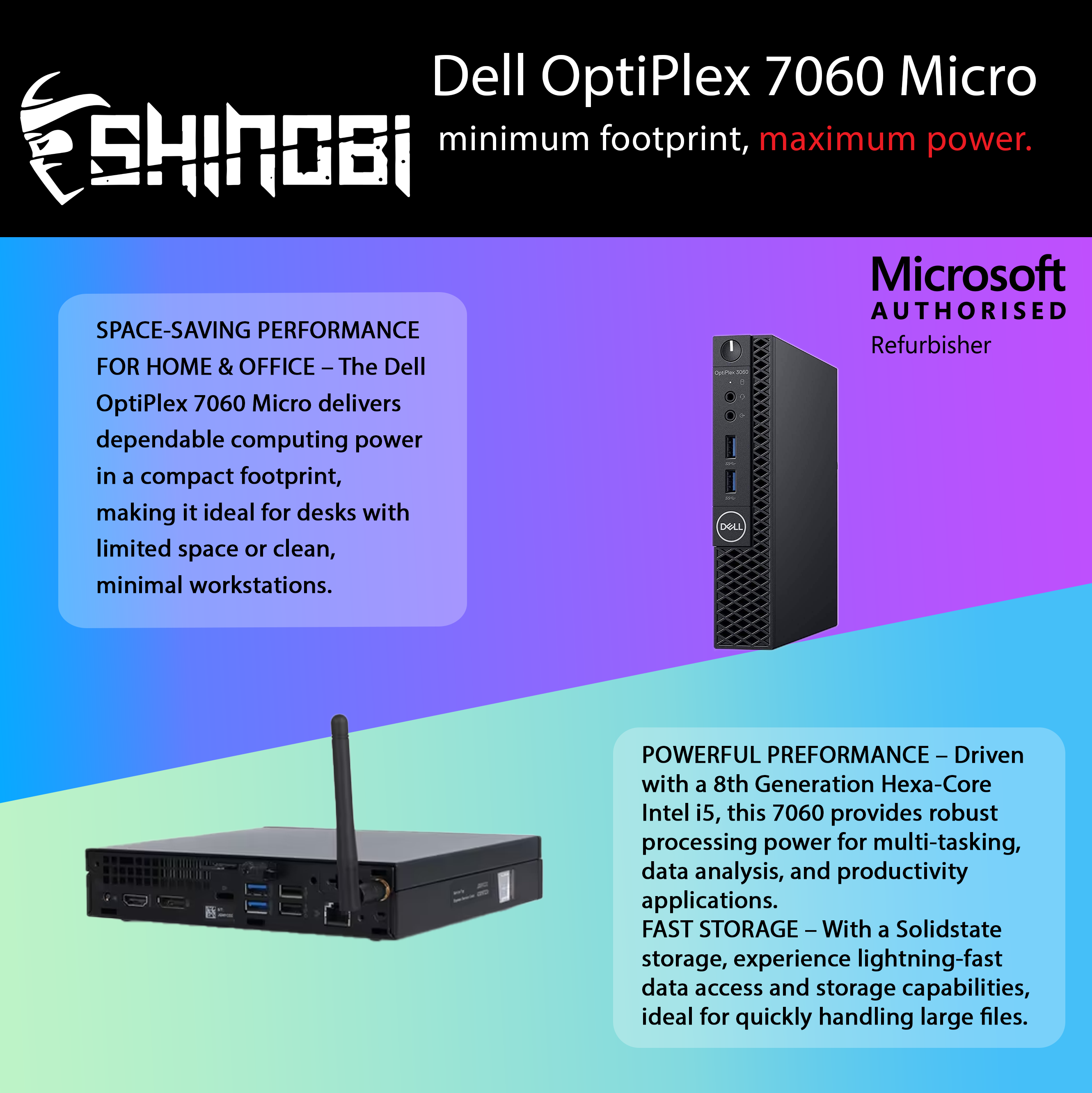 Restored Dell OptiPlex 7060 Micro PC | Intel Core i5-8500T | 8GB RAM | 256GB NVME | Windows 11 Pro | Built in AX210 Wi-Fi+ BT | Mini Desktop Computer (Refurbished)