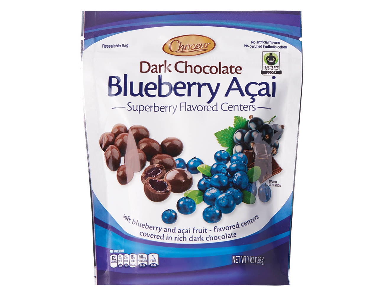 Choceur Superberry Pomegranate Dark Chocolate & Superberry Blueberry Acai Dark Chocolate, 7 oz