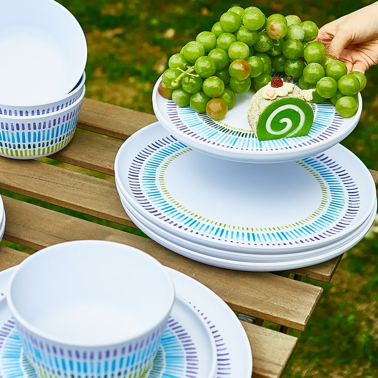 Melamine Dinner Plate Plastic Outdoor Butter Plates Set Lightweight Shatter Proof Chip Resistant Break resistant Lightweight for Everyday Use