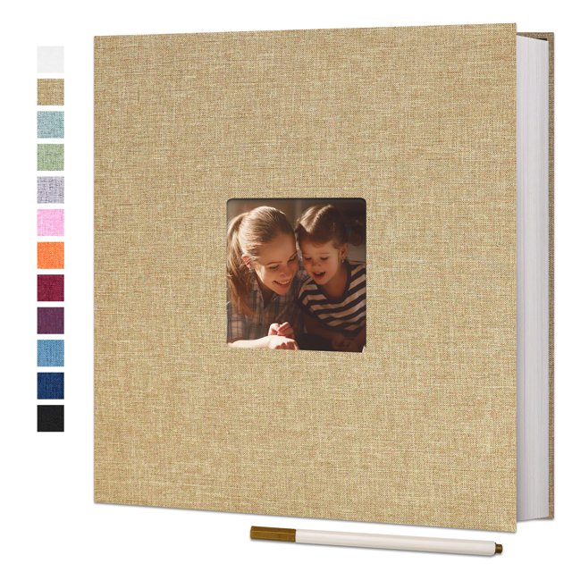 Album de fotos autoadhesivo Vienrose A VR jtb ZNKC Khaki L 01 de lino con 40 paginas para scrapbooking