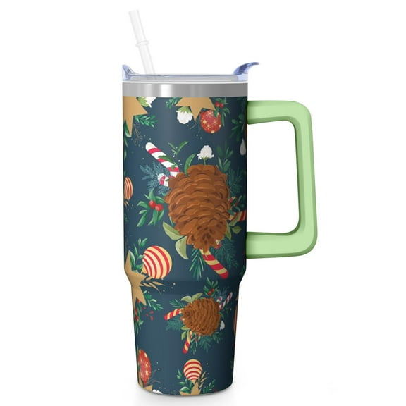 30 Oz Winter Holiday Tumbler With Handle, Snowman Coffee Travel Cup, Xmas Gifts