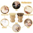 thumbnail image 2 of Bamboo Dish Brush 2Pcs Mini Scrub Pot Brushes Scrubber for Cast Iron Skillet, Kitchen Sink, Bathroom, 2 of 5