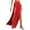 Wine Red, variant on Women Elastic High Waist Skirt,Flowy Long Skirt Side High Split Loose Fit Sweat Absorption Long Beachwear Skirt