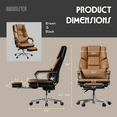 thumbnail image 4 of Ninecer Big and Tall Office Chair 500 lbs, PU Leather Reclining Office Chair with Lumbar Support and Footrest, Modern Desk Chair for Adult, Brown, 4 of 7