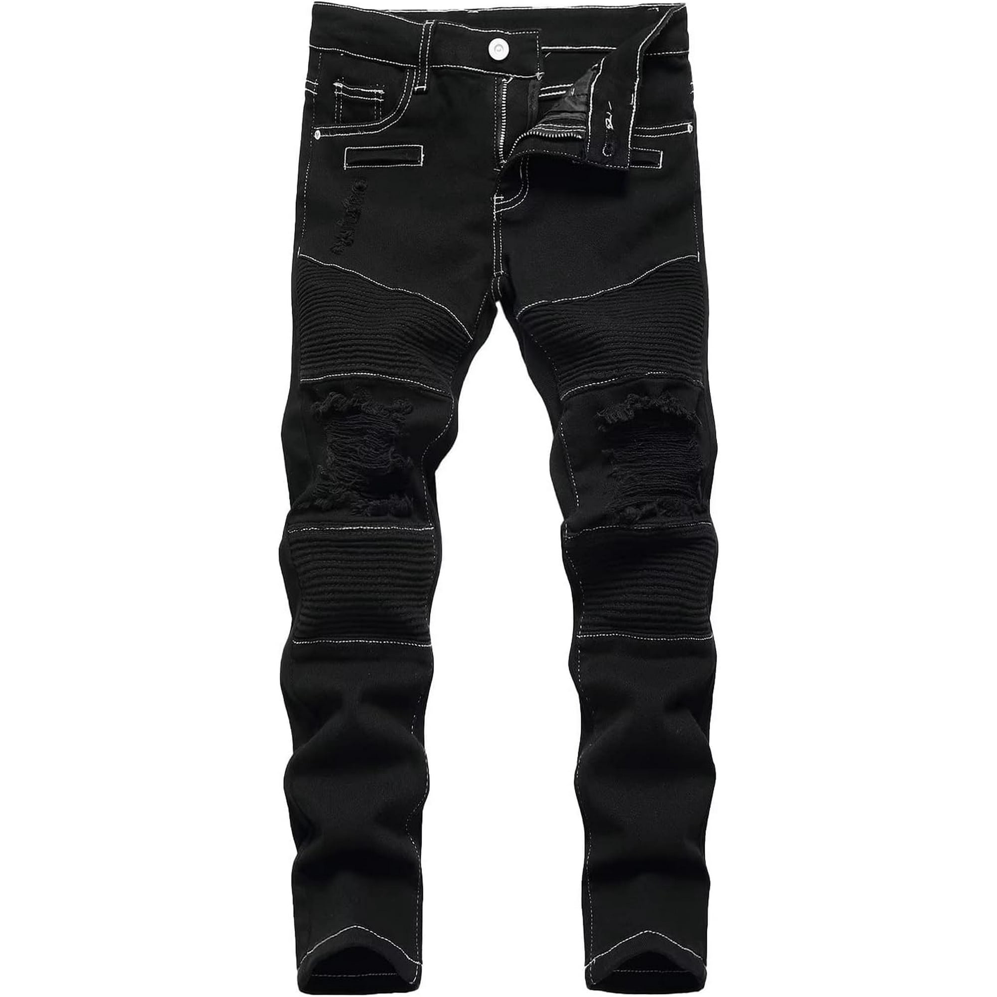 Jean Skinny Dechire en Detresse pour Garcon GAO 204 Noir 8 Walmart