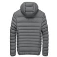 thumbnail image 3 of qafoshin Men's Padded Winter Jacket Warm Thickened Solid Long Sleeve Coat Trendy Casual Hooded Outerwear with Side Zip Pockets, 3 of 6