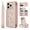 Rosegold, variant on for iPhone 14 Pro Wallet Case, Magnetic Snap Flip PU Leather TPU Cover with Flower Design Credit Card Holder Stand Wristband Shoulder Strap Protective Phone Case for Women Girls, Brown