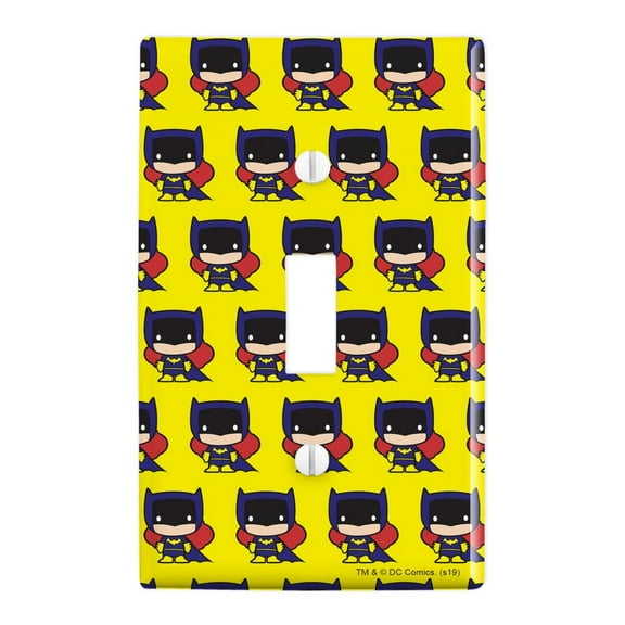 Batman Batgirl Cute Chibi Character Plastic Wall Decor Toggle Light Switch Plate Cover