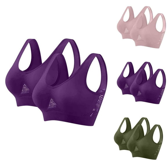 WRKEKC Wireless Bras for Women, Women Seamless Sports Bra Wirefree Yoga Bra with Removable Pads