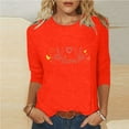 thumbnail image 1 of Xuyuer 3/4 Sleeve Shirts for Women Loose Fit Crewneck Dressy Casual Tops Lightweight Solid Color Comfy Cute T Shirts Basics Tees Casual Fashion Spring Summer T Shirts Business Work Tee Top, 1 of 5