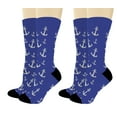 thumbnail image 1 of ThisWear Anchor Gifts Nautical Themed Socks Sailor Clothes Nautical Accessories 2-Pairs Novelty Crew Socks, 1 of 5