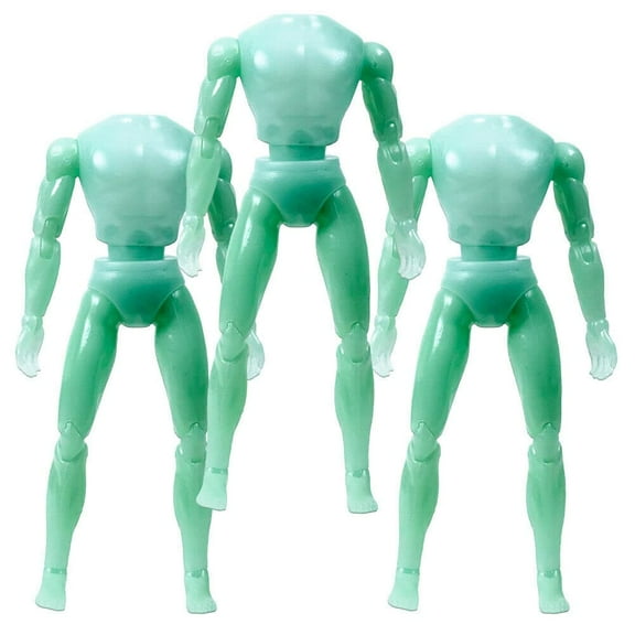 Set of 3 Deluxe Type S Retro 8 Inch Male Glow in The Dark Bodies