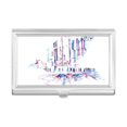 thumbnail image 1 of Crowd Cars Skyscraper Watercolor Business Card Holder Case Pocket Box Wallet, 1 of 3