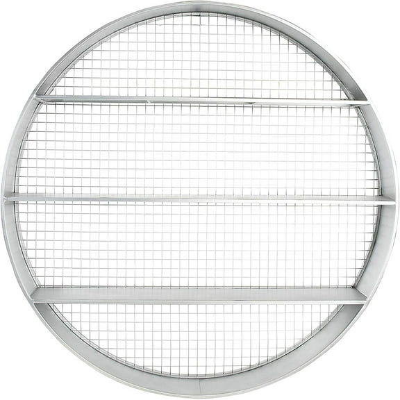 Creative Co-Op Round Metal Wall Decor with 4 Shelves & Wire Back