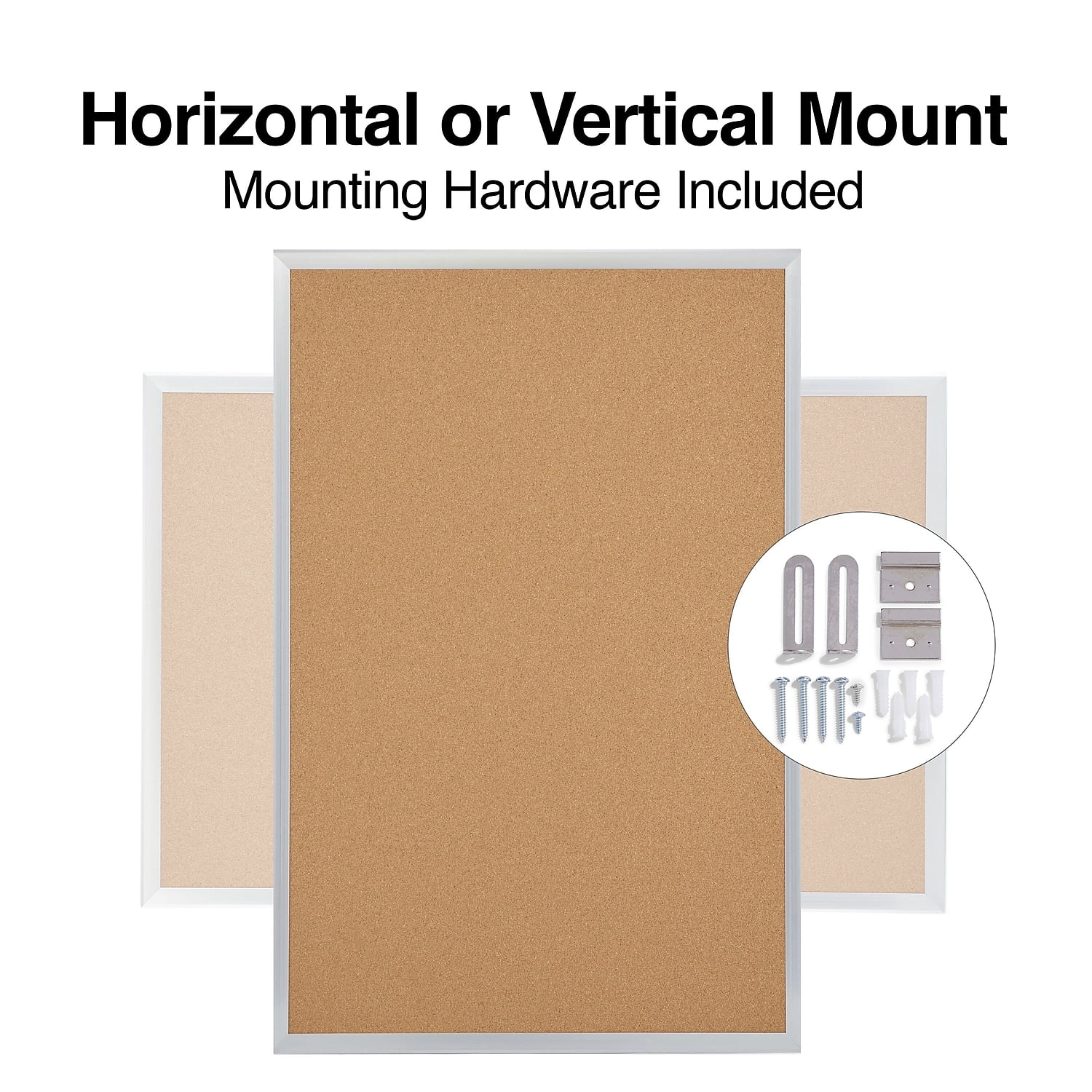 HITOUCH BUSINESS SERVICES Standard Durable Cork Bulletin Board Aluminum Frame 3'W x 2'H 52449/28335