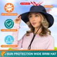 thumbnail image 4 of SUN CUBE Wide Brim Sun Hat Men Women, Mens Fishing Hats Sun UV Protection, Womens Hiking Bucket Hat, Outdoor Summer Safari Beach Boonie, Camping Unisex UPF 50+ Navy, 4 of 7