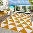 thumbnail image 2 of Erbanica Tapis Réversible en Plastique Ocre Triangle Intérieur Extérieur 4 Pieds x 6 Pieds, 2 of 5