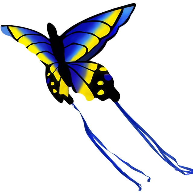Blue Beautiful Butterfly Single Line Kite For Outdoor Games And Activities 52.36X27.56 Inch With 30M Flying String Easy To Fly Kids Adult Recreational Toy Beach Park Field Play