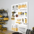 thumbnail image 2 of Paneles perforados de metal Peg Board Spampur con 50 ganchos, paquete de 8, 2 of 9