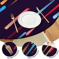 thumbnail image 4 of Rainbow Gradient Fitted Table Cover - Round Elastic Tablecloth, Waterproof & Scratch-Resistant for Parties (50 inches), 4 of 7