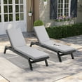 thumbnail image 3 of Pellebant Set of 2 80 in Outdoor Chaise Lounge Cushion, Lgiht Gray, 3 of 7