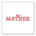 thumbnail image 1 of DistinctInk Custom Bumper Sticker - 8" x 8" Decorative Decal - White Background - Mother - Pink Bird & Flowers, 1 of 2