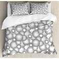 thumbnail image 1 of Abstract Duvet Cover Set King Size, Various Sized Balls Spiral Circular Formed Round Figures Retro Stylized Art Image, Decorative 3 Piece Bedding Set with 2 Pillow Shams, Grey White, by Ambesonne, 1 of 3